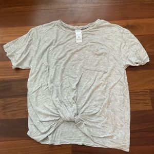 Nordstrom girls gray top with front knot